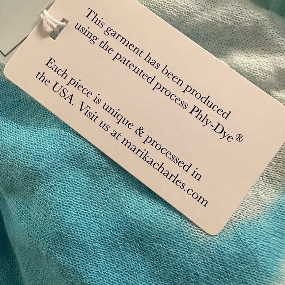 Marika Charles Lulu Turquoise Tie Dye Lightweight Sweater NWT Sz L - Picture 4 of 4